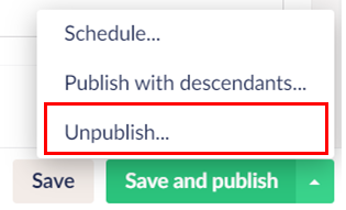 Unpublish