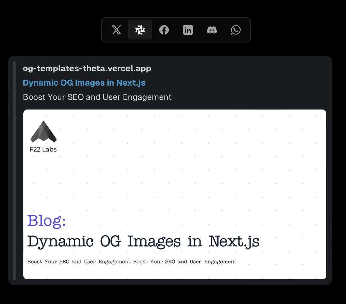 Dynamic OG image preview on Slack