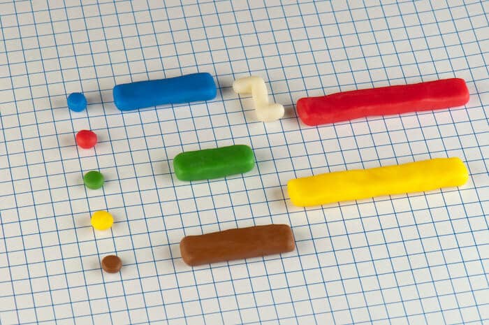 Lead time: linear chart made from clay