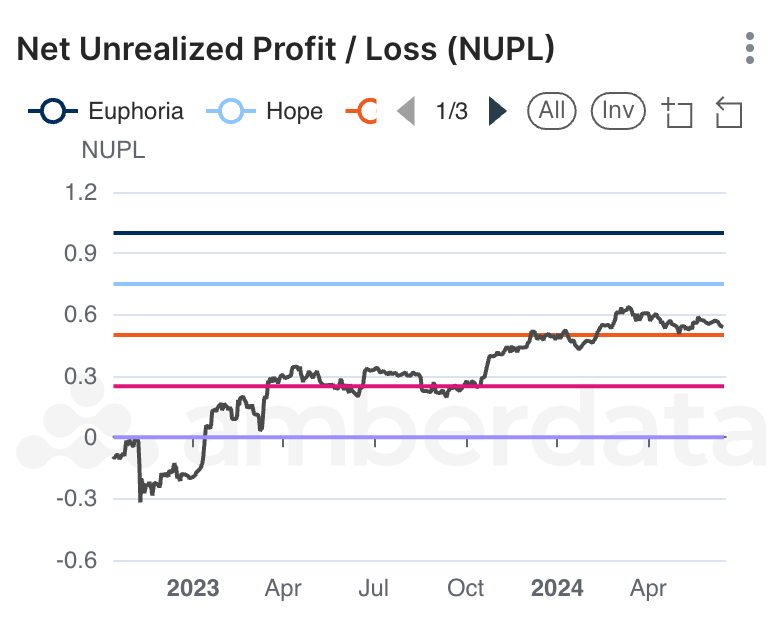 Net unrealized profit / loss (NUPL) on amberlens