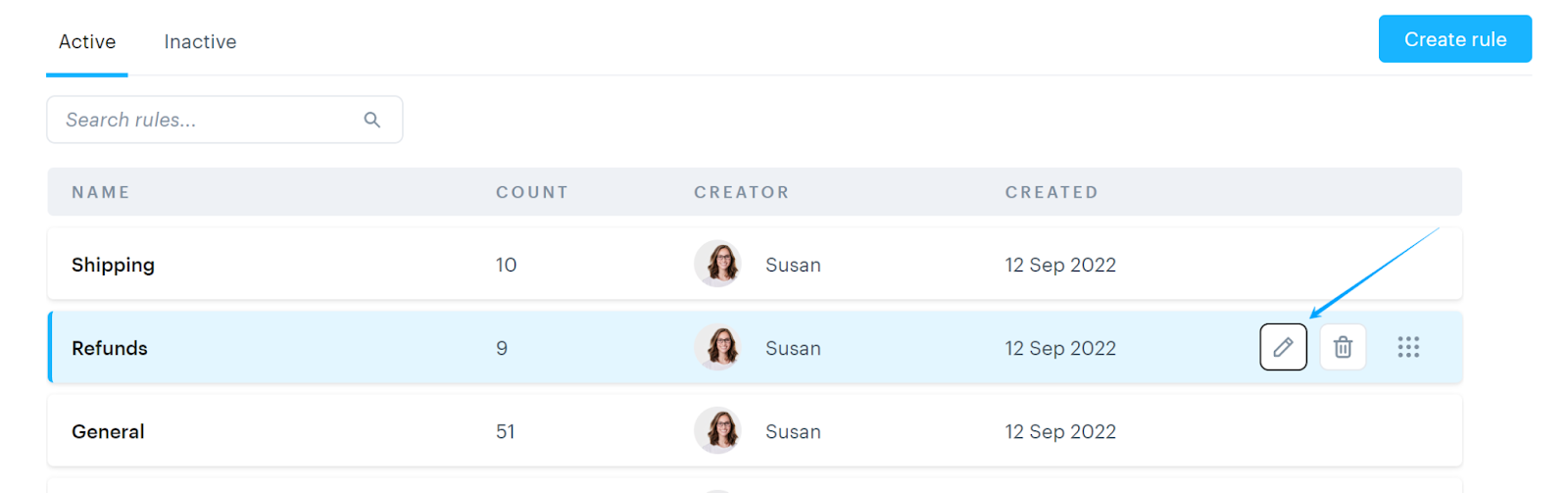 Creating "rules" for automation and ticket assignment in Groove is easy.