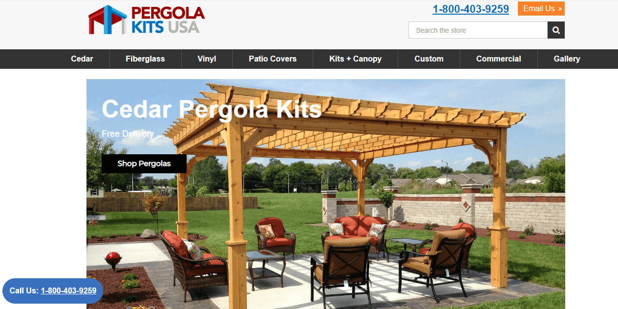 An example of a website header showcasing the brand’s offer in a static image format