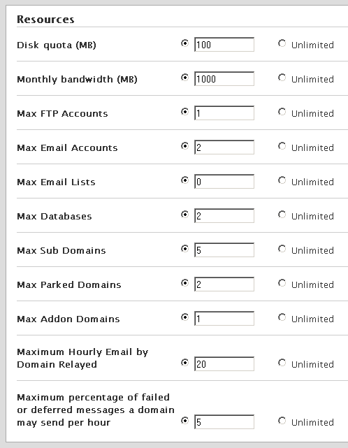 تنظیمات منابع پکیج در بخش Resources