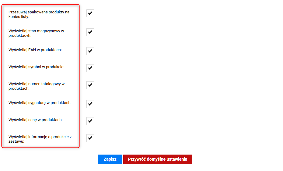 Wyświetlanie stanu magazynowego w produktach