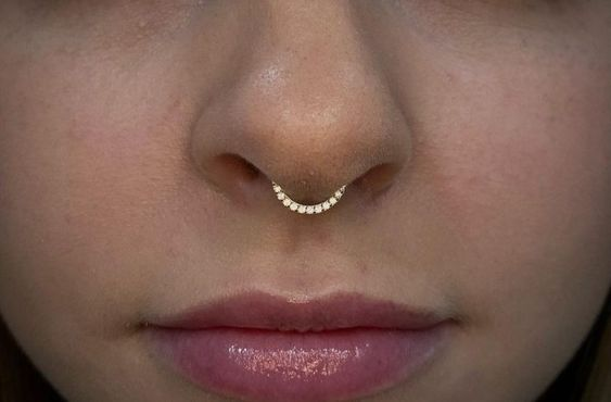 Types of nose piercing: Picture showing the Septum Piercing