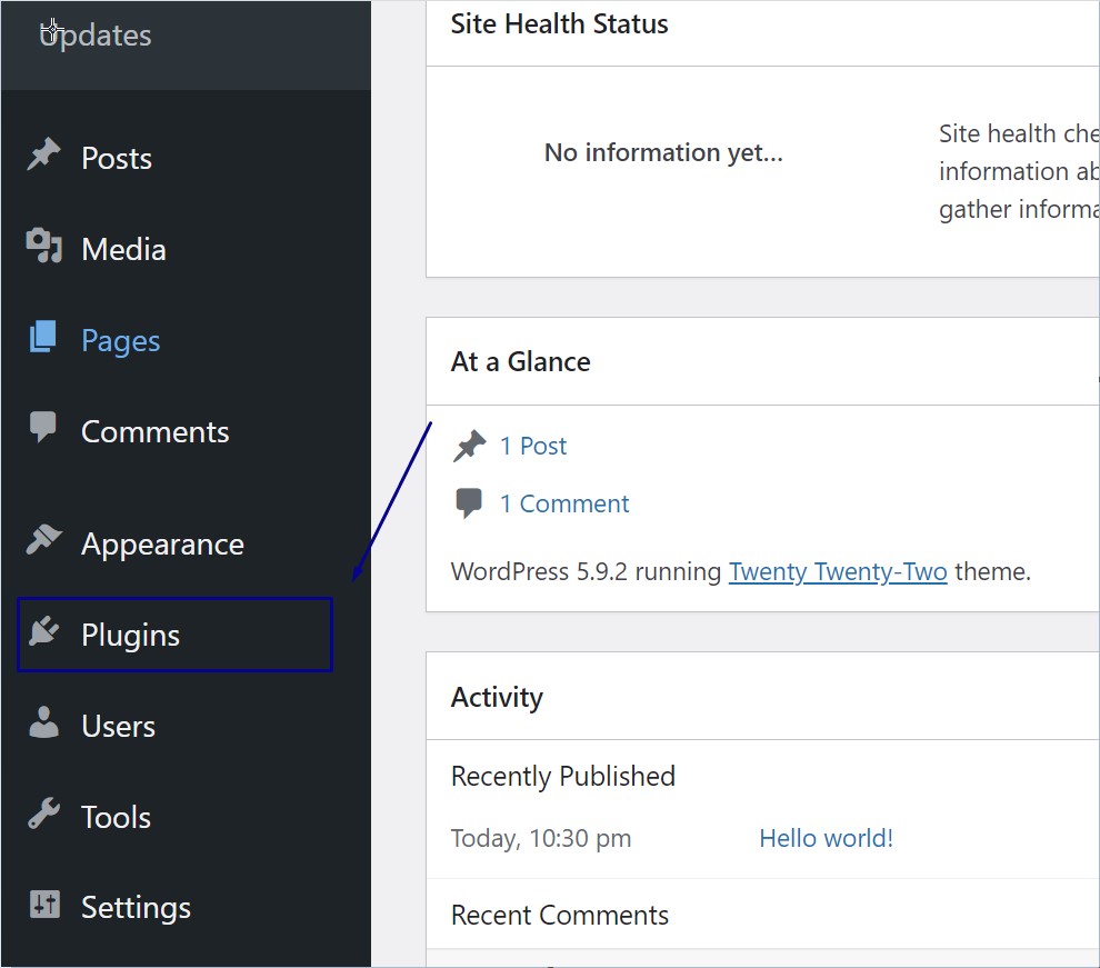 Go to the Plugins section in your WordPress dashboard and click Add New