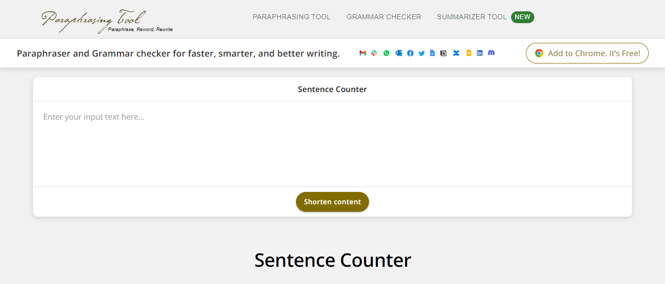 Paraphrasing-Tool.com Sentence Counter