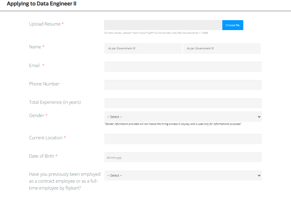 flipkart job apply