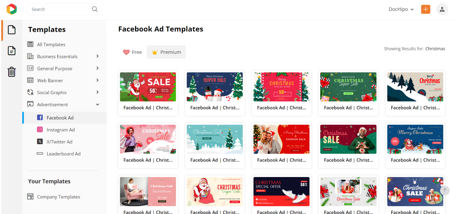 DocHipo Templates with Christmas fonts