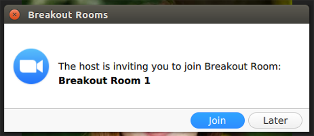 Zoom's Breakout Rooms feature