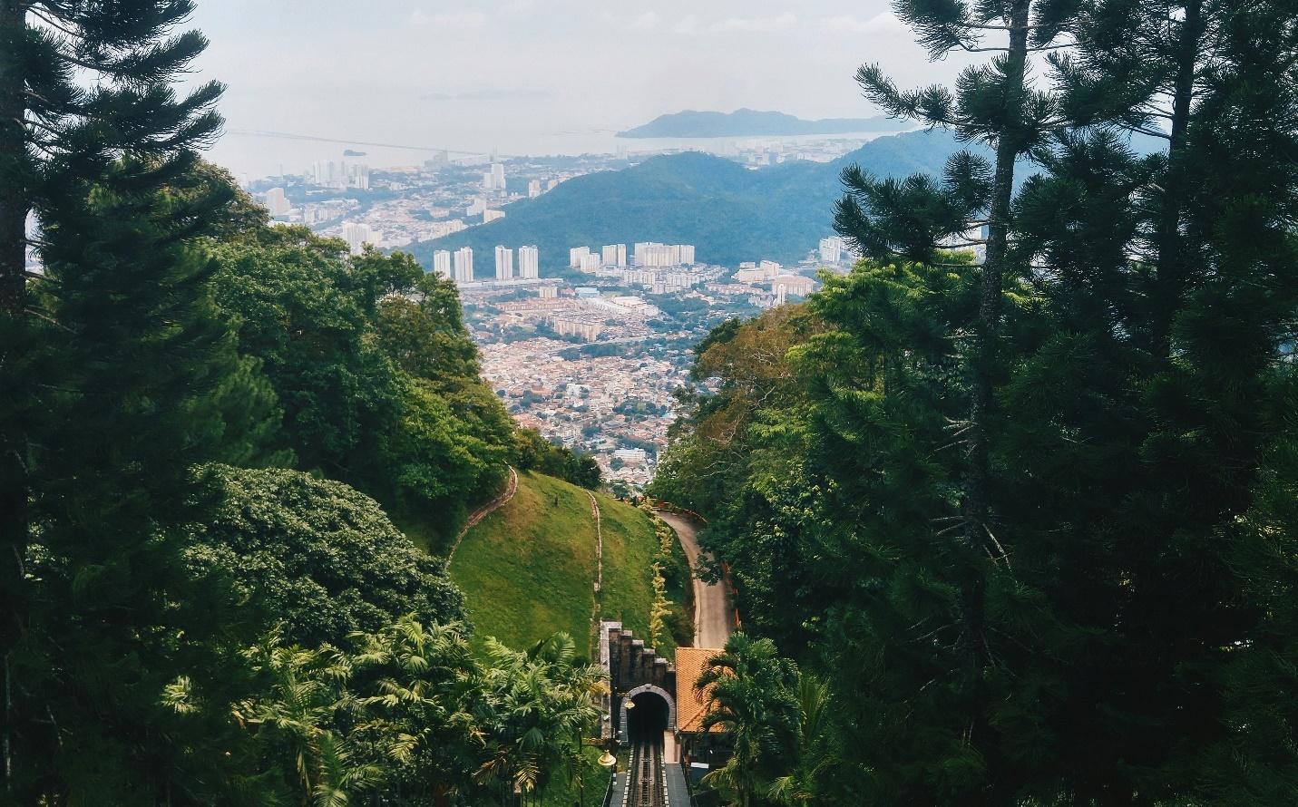 Rail line overlooking the Kuala Lumpur