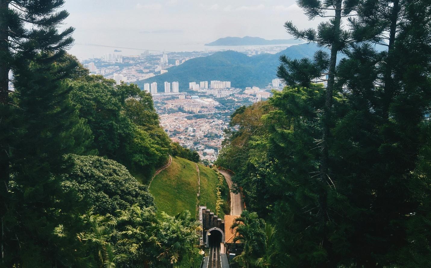 Rail line overlooking the Kuala Lumpur