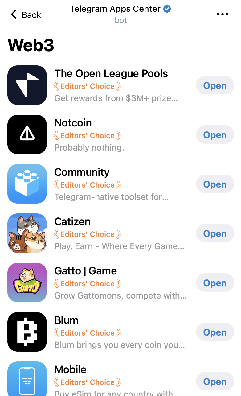 Telegram Apps 