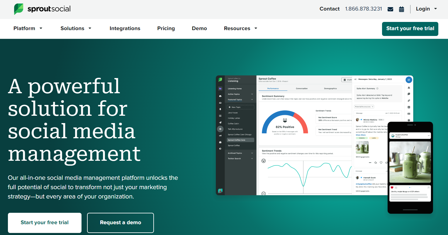 sprout social social media management tool