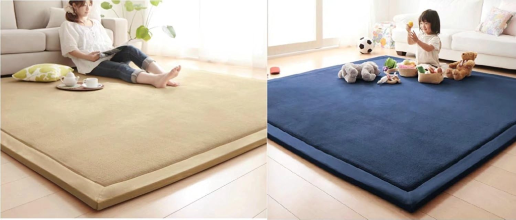 Baby Play Mat: A cross-sectional image showing the thinkness and layers of the mat.