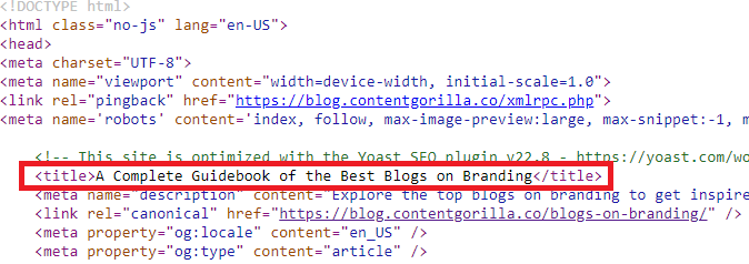 HTML explanation of a title tag