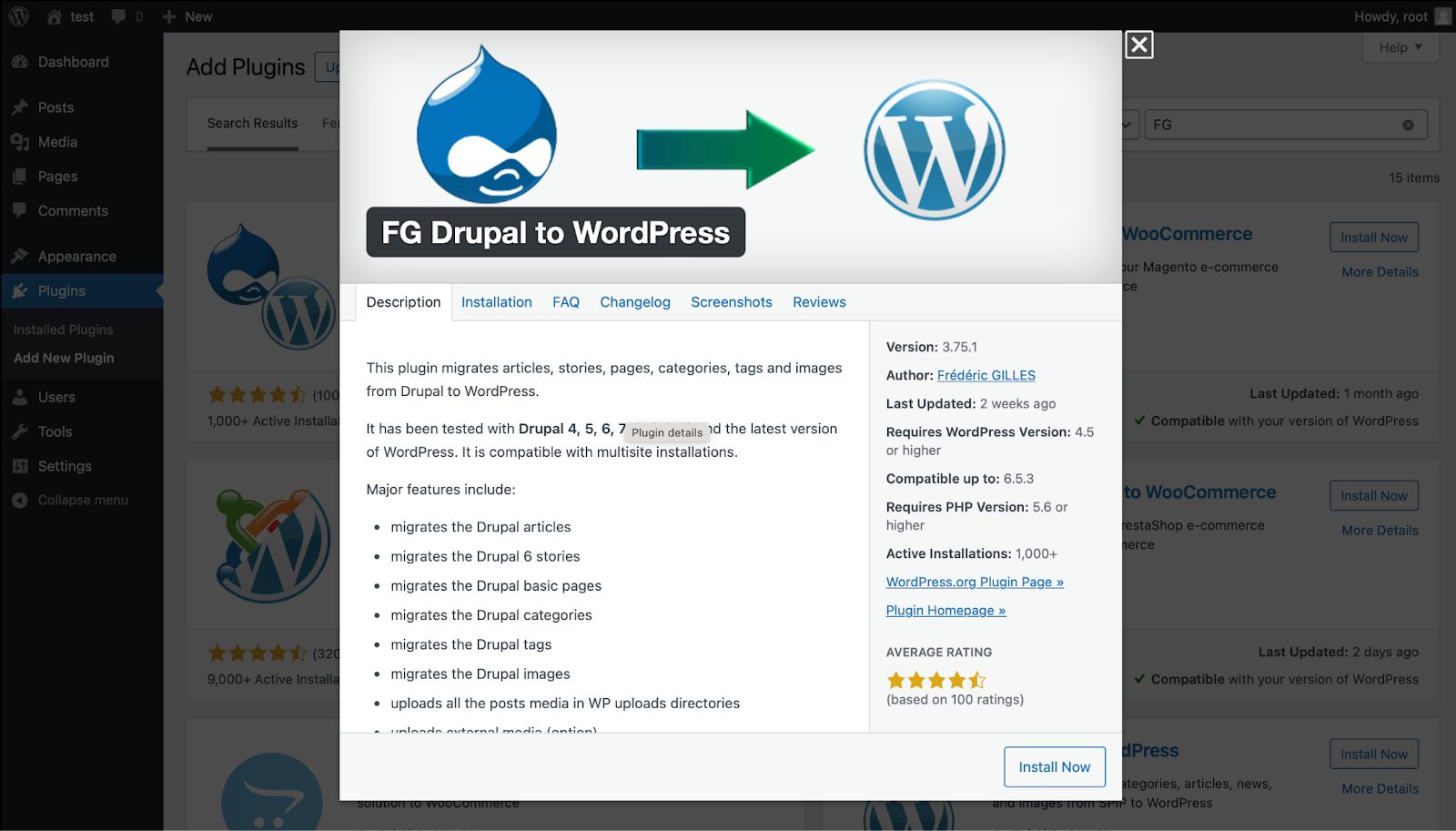 FG- Drupal to WordPress plugin