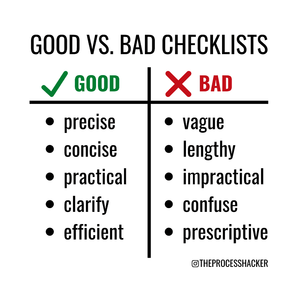 atul gawande of the checklist manifesto tells us the difference between good and bad checklists