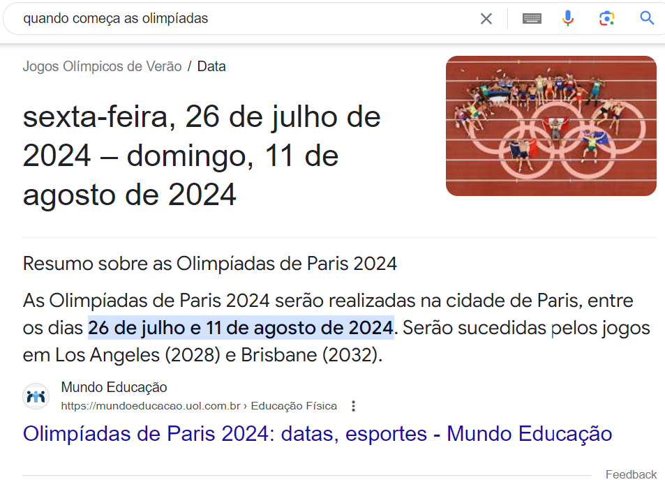 Exemplo de featured snippets, que podem ser otimizados com SEO On Page