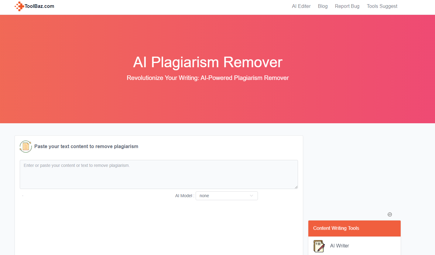 ToolBaz Plagiarism Remover