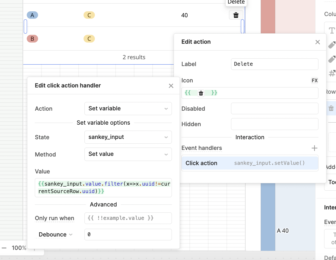 Click handler to set variable in Retool