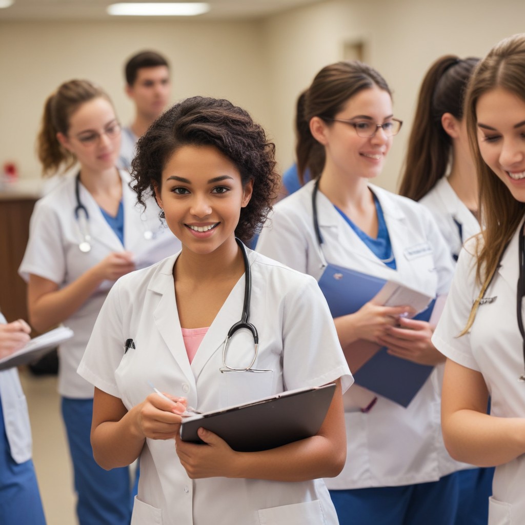 Nursing student in exam center for NCLEX exam 