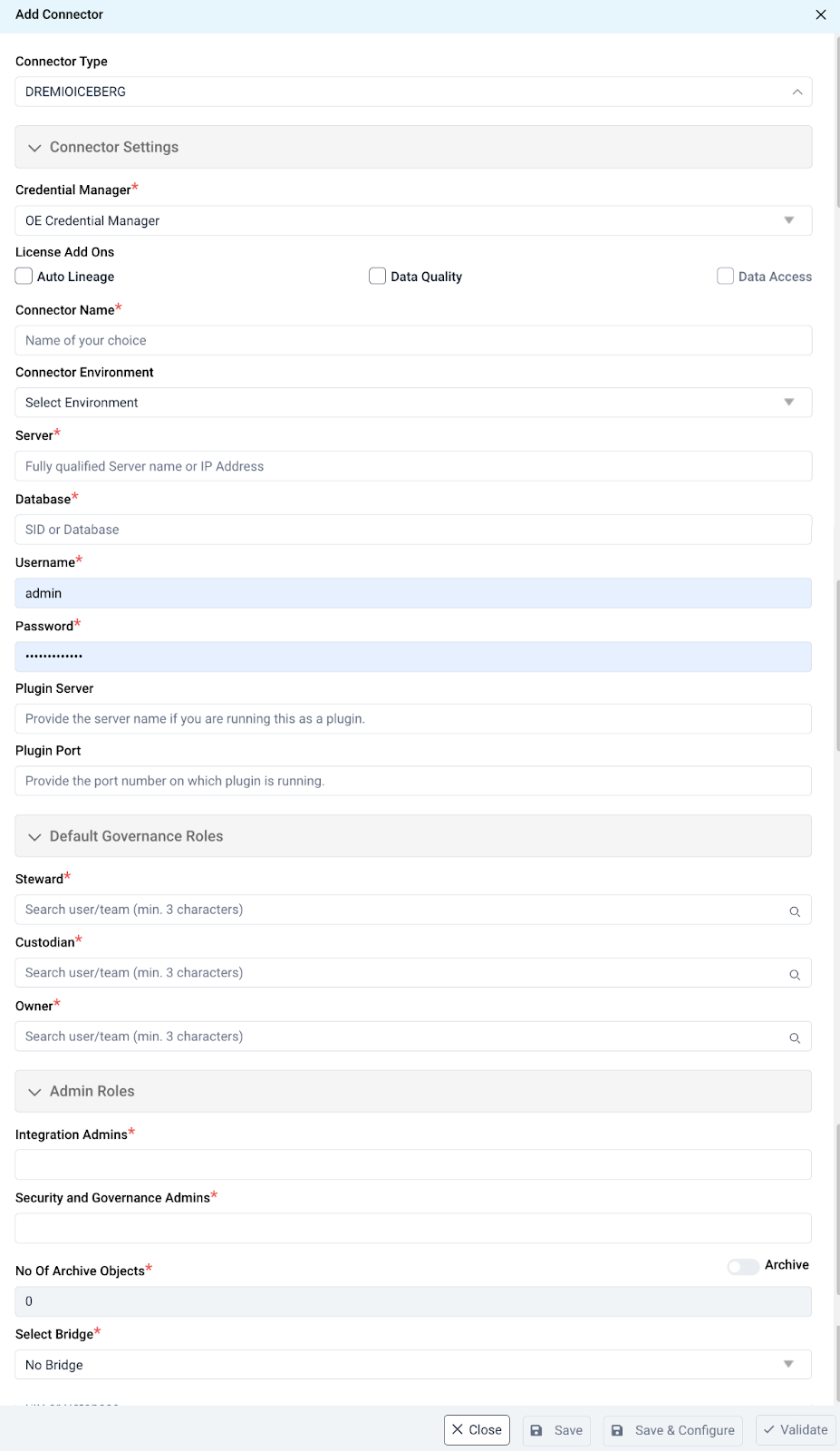 Configure the Iceberg connector 