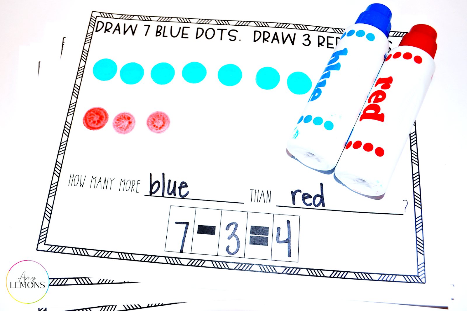 Paint dot marker activities to solve word problems.