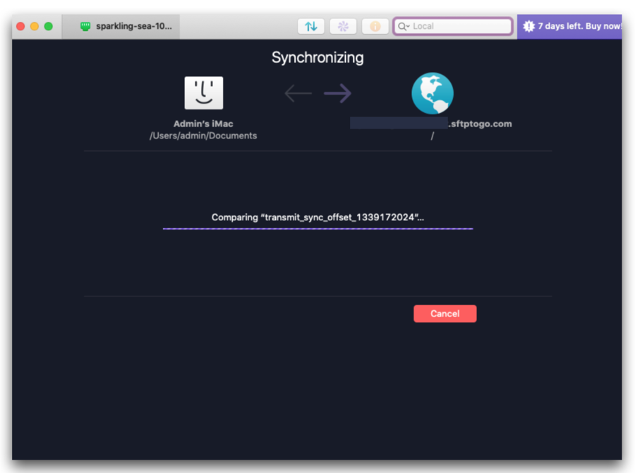 synchronize sftp to local mac