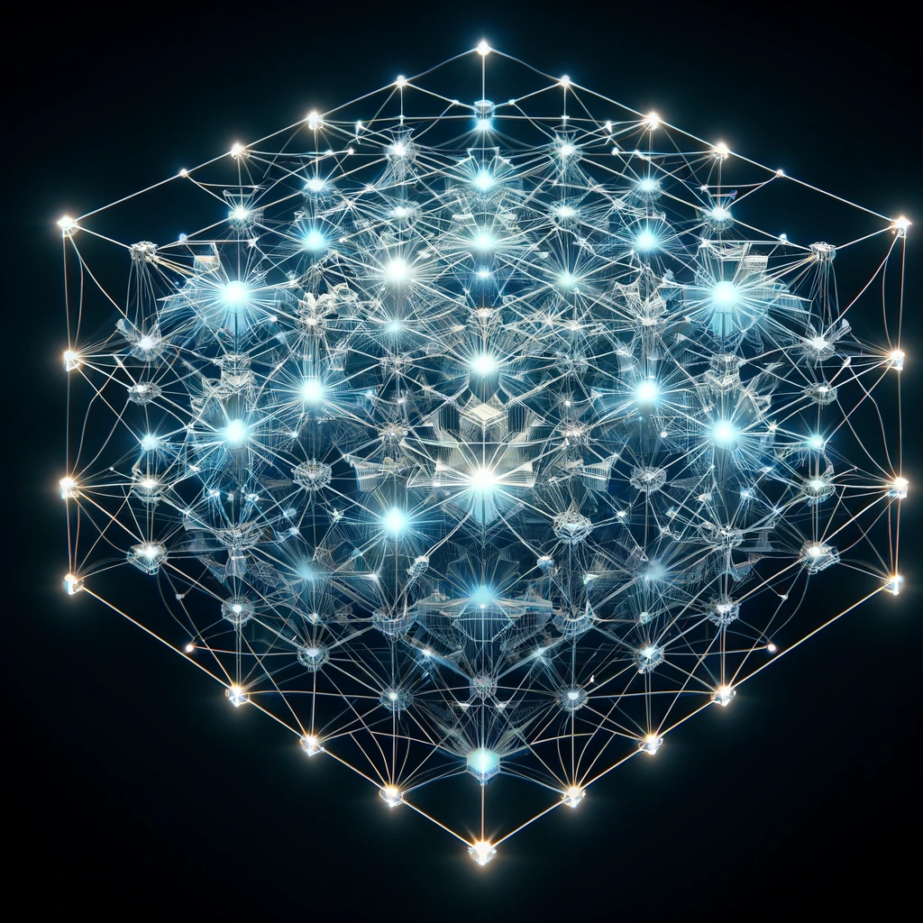 Mathematical and Cryptographic Principles in Blockchain: an image visualizing the concept of Directed Acyclic Graphs (DAGs) in blockchain technology