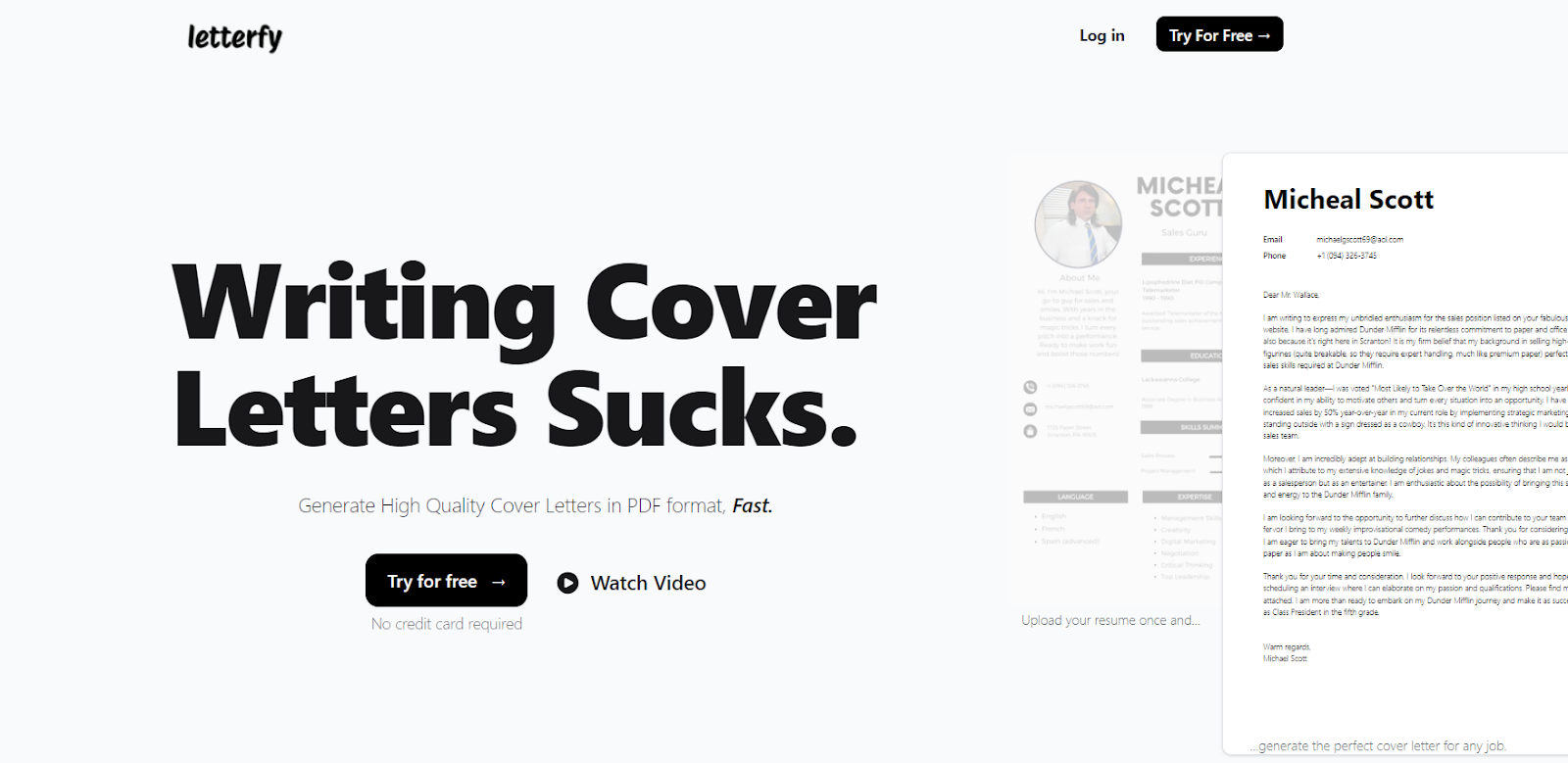 Letterfy AI Cover Letter Generator