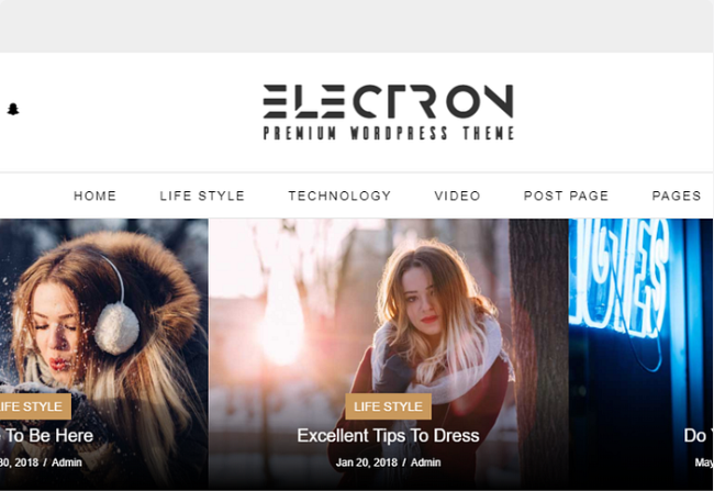 Electron - Dribbble Blog Template