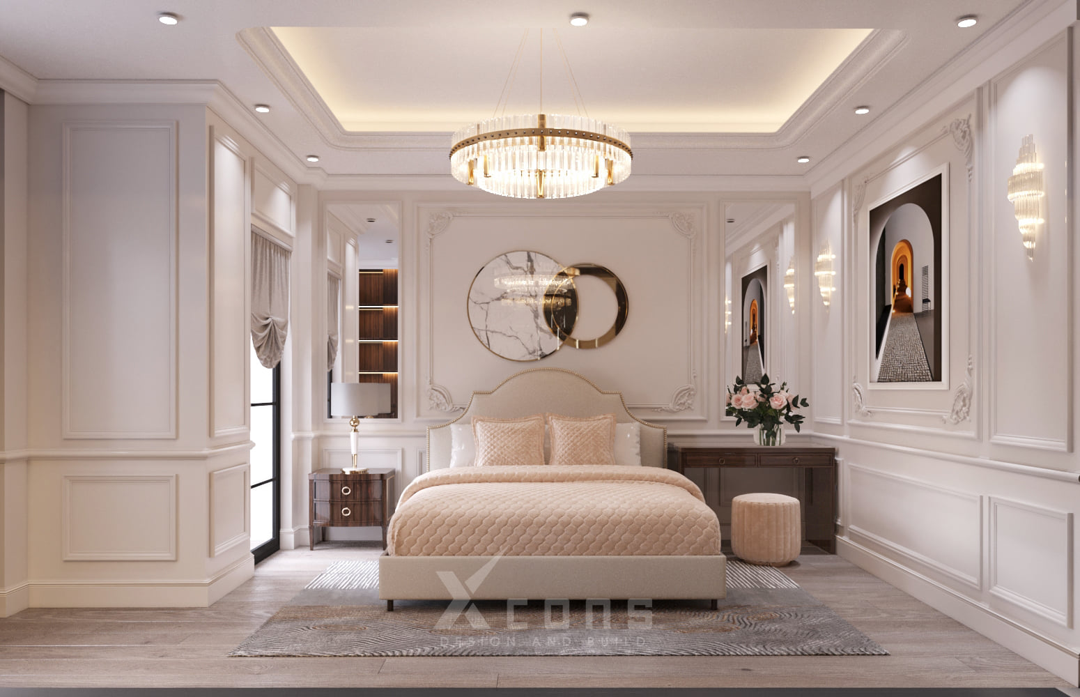 Phòng ngủ Luxury được thiết kế theo phong thủy, giúp gia chủ có giấc ngủ ngon và tài lộc dồi dào.