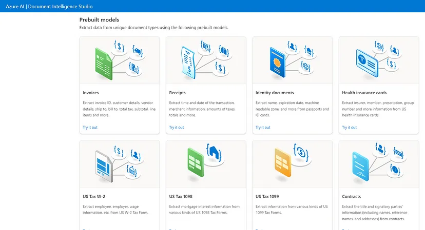 Prebuilt Azure Models