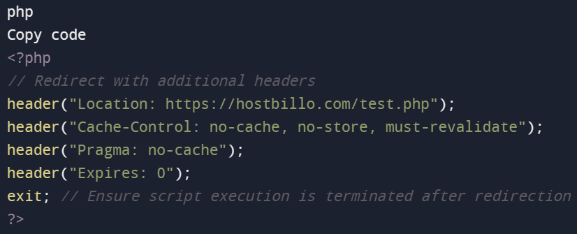 Method 1: PHP Header Function