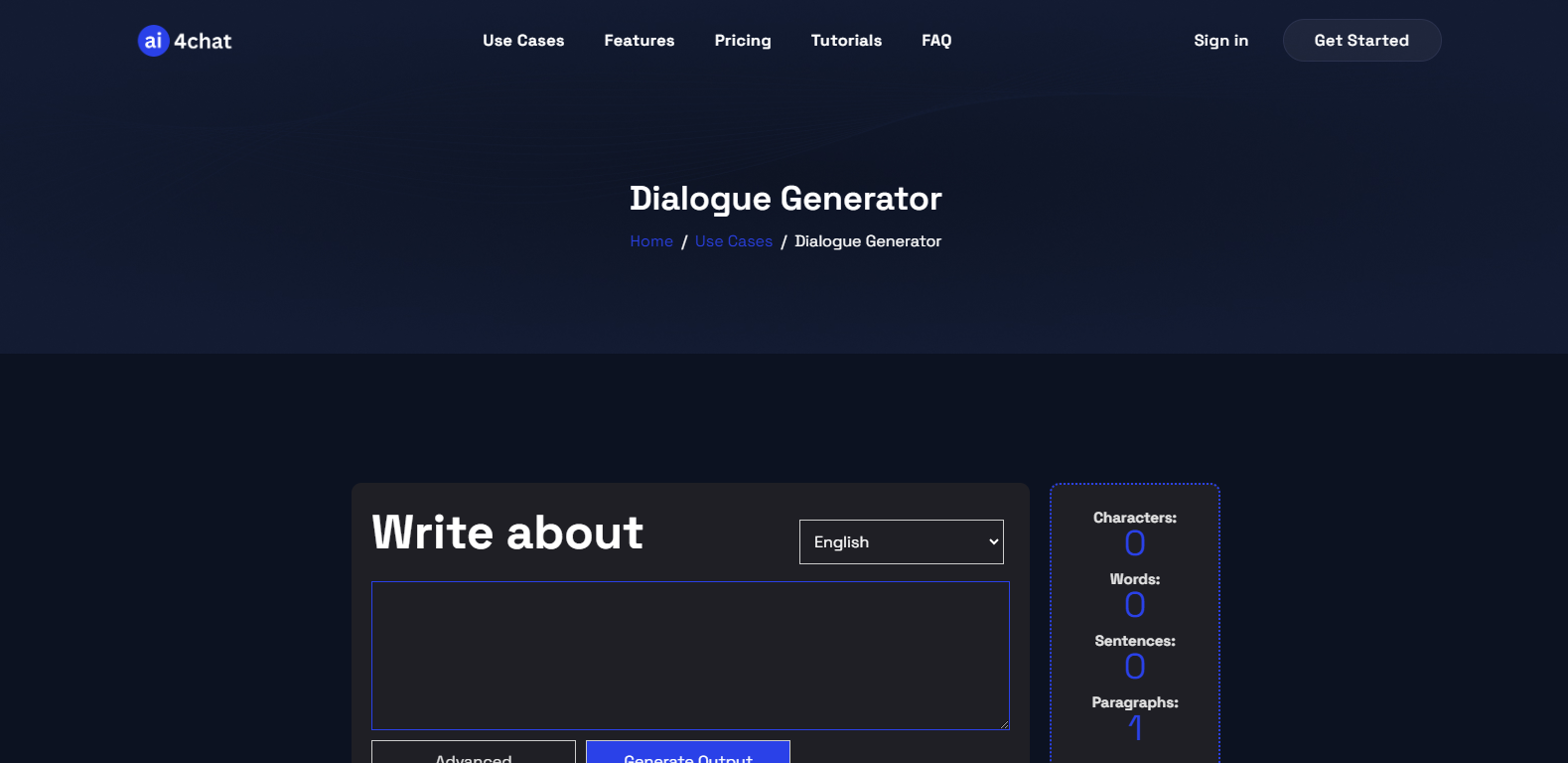 AI4Chat Dialogue Generator