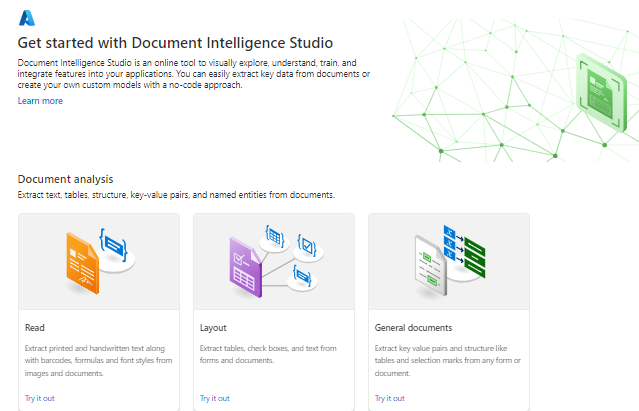 Document analysis Azure