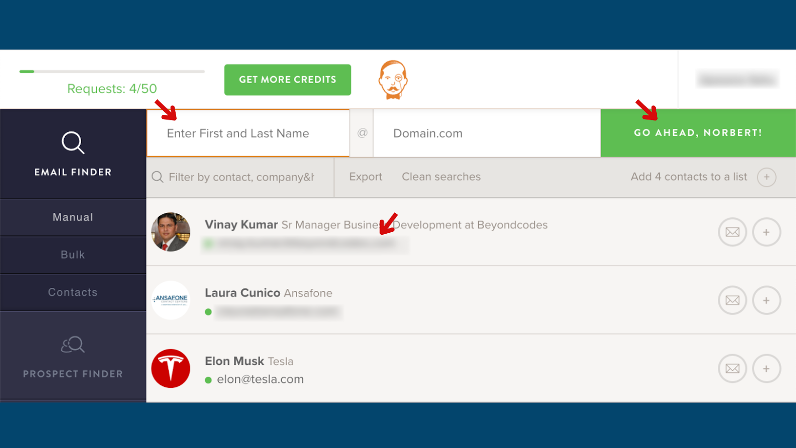 Voila nortbert gives business email addresses