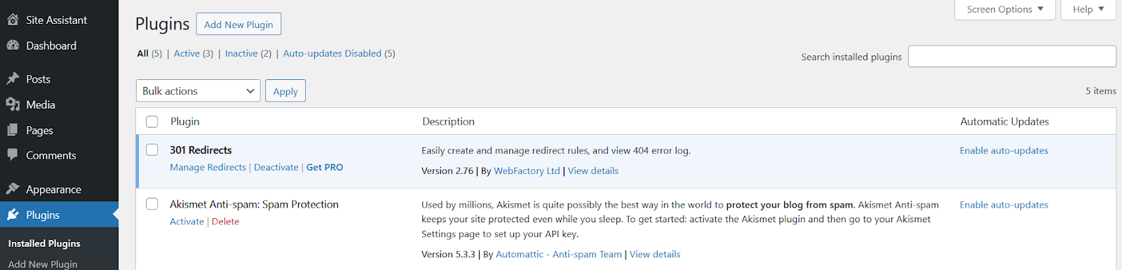 301 Redirect plugin in WordPress