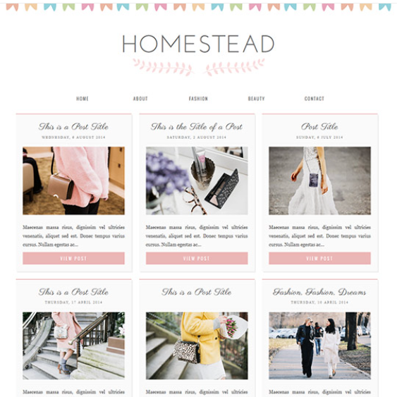 Homestead - Pretty Blog template
