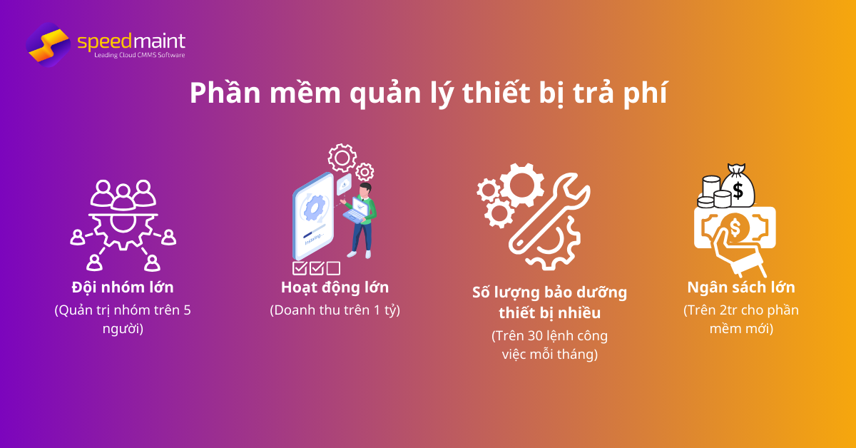 Phần mềm bảo trì thiết bị trả phí