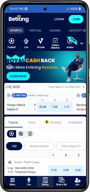 BetKing Referral Code homepage