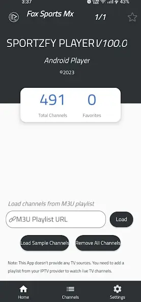 Load channels using M3U Playlist URL