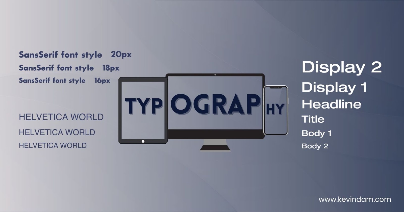 readable font style and font size for different headings