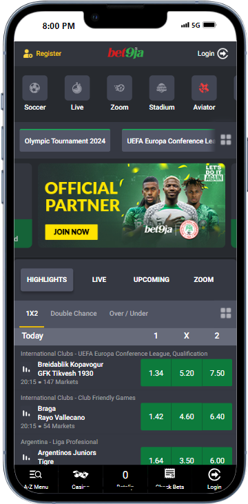 Bet9ja homepage