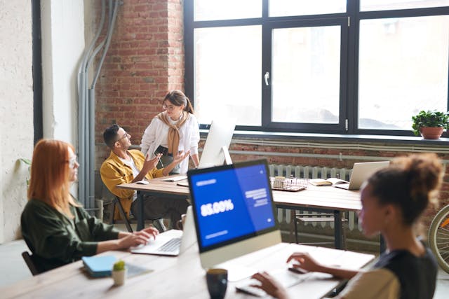 Group of people working in an office 