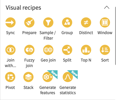 dataiku visual recipes