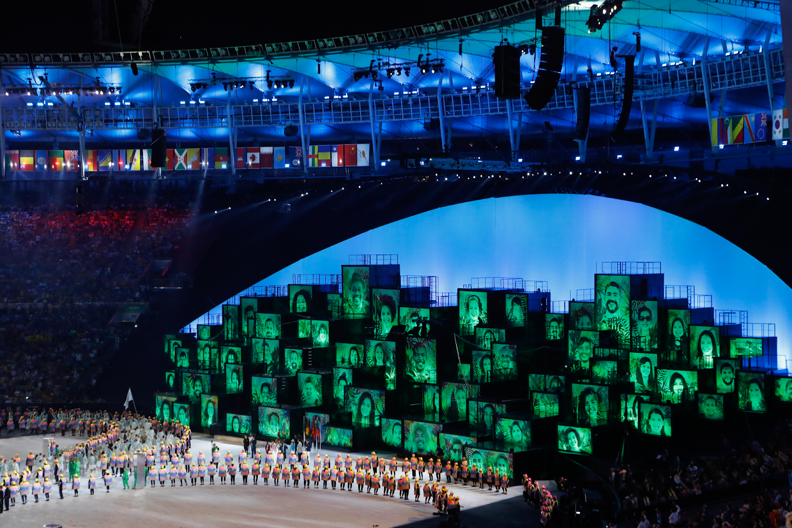 A still from the opening ceremony of Rio Olympics 2016