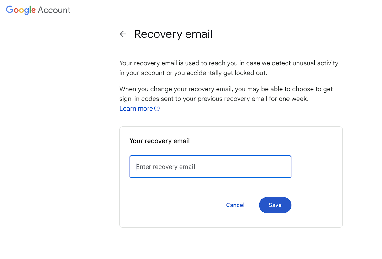 Update your backup contact methods regularly to secure Gmail 