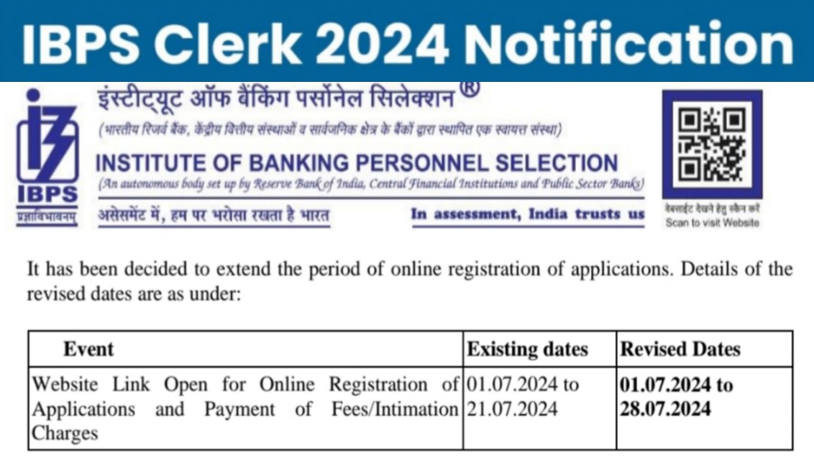 IBPS Clerk Recruitment 2024 in Telugu